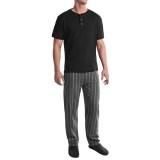 Majestic Thermal Henley and Pants Lounge Set - Short Sleeve (For Men)