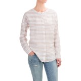 St. Tropez West Striped Linen Shirt - Roll-Tab Long Sleeve (For Women)