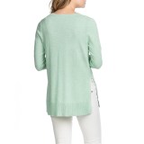 Lilla P Side Slit Tunic Sweater - Cotton-Modal (For Women)