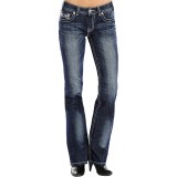 Rock & Roll Cowgirl Leather and Rhinestone Jeans - Mid Rise, Bootcut (For Women)