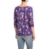 Lucky Brand Vintage Floral Swing Shirt - Cotton-Modal, 3/4 Sleeve (For Women)