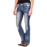 Rock & Roll Cowgirl Rival Multi Chevron Stitch Jeans - Slim Fit, Low Rise, Bootcut (For Women)