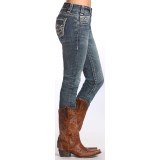 Rock & Roll Cowgirl Zigzag Detail Skinny Jeans (For Women)