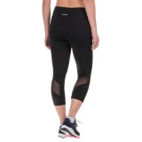 Head Reflective Mesh Capri Leggings (For Women)