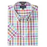 Viyella Multi-Check Shirt - Button-Down Collar, Short Sleeve (For Men)