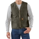 Carhartt Sandstone V-Neck Vest - Sherpa Lined (For Big Men)