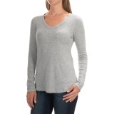 Cynthia Rowley Ribbed V-Neck Shirt - Pima Cotton-Modal, Long Sleeve (For Women)
