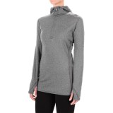 Hot Chillys Micro-Elite Chamois Hooded Base Layer Top - Zip Neck, Long Sleeve (For Women)