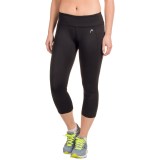 Head Diamond Mesh Capri Leggings (For Women)