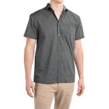 Bruno Space-Dyed Plaid Trim Button-Up Shirt - Short Sleeve (For Men)