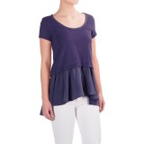 Cotton Layered-Look Shirt - Short Sleeve (For Women)