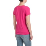 Deep V-Neck T-Shirt - Cotton-Modal, Short Sleeve (For Women)