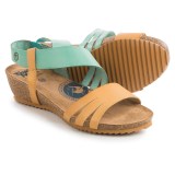 Wanda Panda Asymmetric Strap Sandals - Leather, Low Wedge Heel (For Women)