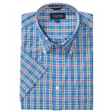 Viyella Multi-Check Shirt - Button-Down Collar, Short Sleeve (For Men)
