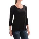 Paraphrase Scoop Neck Jersey Shirt - Modal, 3/4 Sleeve (For Women)