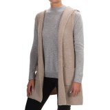 Tahari Wool Blend Open Front Cardigan Sweater - Hood, Sleeveless (For Women)