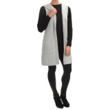 Tahari Wool Blend Open Front Cardigan Sweater - Hood, Sleeveless (For Women)