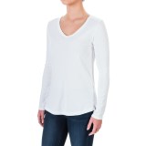 Cynthia Rowley V-Neck Shirt - Pima Cotton-Modal, Long Sleeve (For Women)