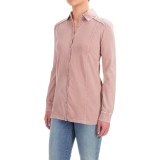 Cable & Gauge Cotton Button-Front Shirt - Long Sleeve (For Women)