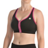 Shock Absorber Active Zipped Plunge Sports Bra - High Impact, Racerback (For Women)