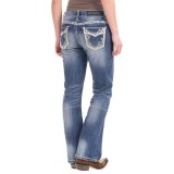 Rock & Roll Cowgirl Ivory Embroidered Jeans - Mid Rise, Bootcut (For Women)