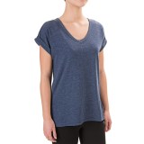 Harmony and Balance Brushed V-Neck Shirt - Short Sleeve (For Women)