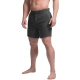 JACHS NY Solid Hampton Swim Trunks - Built-In Mesh Briefs (For Men)