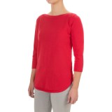 Jeanne Pierre Boat Neck Sweater - 3/4 Sleeve (For Women)