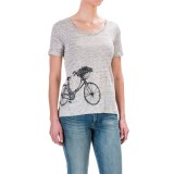 Cynthia Rowley Scoop Neck T-Shirt - Linen, Short Sleeve (For Women)