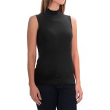 August Silk Standard Turtleneck - Sleeveless (For Women)