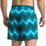 JACHS NY Geometric Chevron Hampton Swim Shorts (For Men)