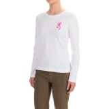 Browning Buckmark Whitetail Camo Classic T-Shirt - Crew Neck, Long Sleeve (For Women)