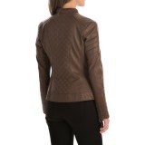 Bar III Quilted Motorcycle Jacket - Vegan Leather (For Women)