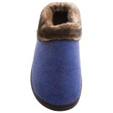 Acorn Faux-Fur Collar Scuff Slippers - Wool Blend (For Women)