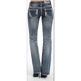 Rock & Roll Cowgirl Metallic Stitch Rhinestone Jeans - Bootcut, Low Rise (For Women)