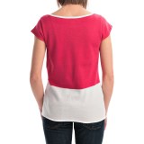 Joan Vass Color-Block Cotton Shirt - Short Sleeve (For Women)