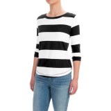 Workshop Republic Clothing Stripe Shirt - 3/4 Sleeve (For Women)