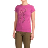 Browning Fall Tree Buckmark Fitted T-Shirt - Crew Neck, Short Sleeve (For Women)