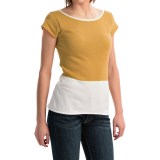 Joan Vass Color-Block Cotton Shirt - Short Sleeve (For Women)