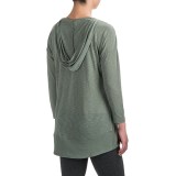 Harmony and Balance Hooded Tunic Shirt - Ribbed Trim, Long Sleeve (For Women)