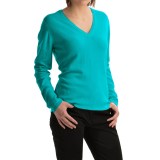 Johnstons of Elgin Classic Cashmere V-Neck Sweater (For Women)