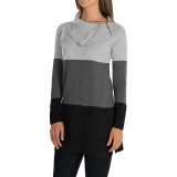 Eight Eight Eight Asymmetric Tunic Sweater - Zip Neck, Fine Gauge Cotton (For Women)