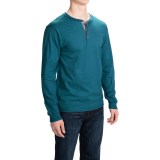 Hanes Beefy-T Henley Shirt - Cotton, Button Neck, Long Sleeve (For Men)