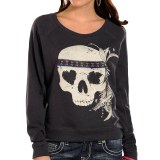 Rock & Roll Cowgirl Skull Print Shirt - Long Sleeve (For Women)