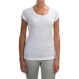 Cynthia Rowley Pima Cotton Ribbed Shirt - Short Sleeve (For Women)