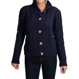 Peregrine by J.G. Glover Aran Peruvian Merino Wool Turtleneck Cardigan Sweater (For Women)