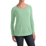 Forte Cashmere Pointelle Front Cashmere Sweater (For Women)