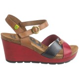 Wanda Panda Cross-Strap Sandals - Leather, Wedge Heel (For Women)