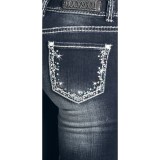 Rock & Roll Cowgirl Silver Zigzag Border Jeans - Mid Rise, Bootcut (For Women)