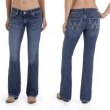 Wrangler Ultra Low-Rise Patch Jeans (For Women)